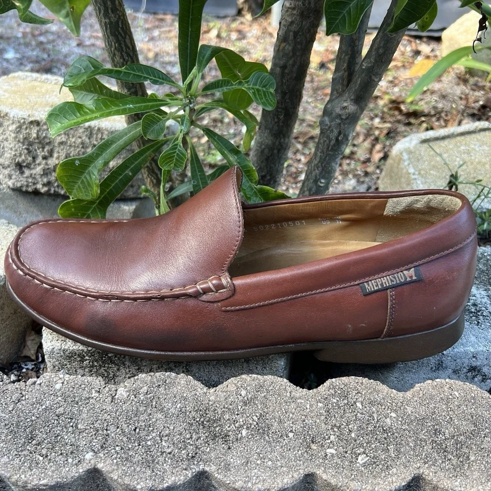 Mephisto Loafers Mens Size 11 Brown Leather Dress Comfort Slip On Cool Air
